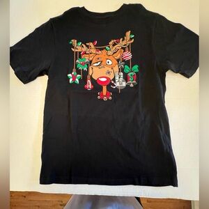 CHRISTMAS VANS BLACK WITH RUDOLPH SHORT SLEEVE TEE SHIRT